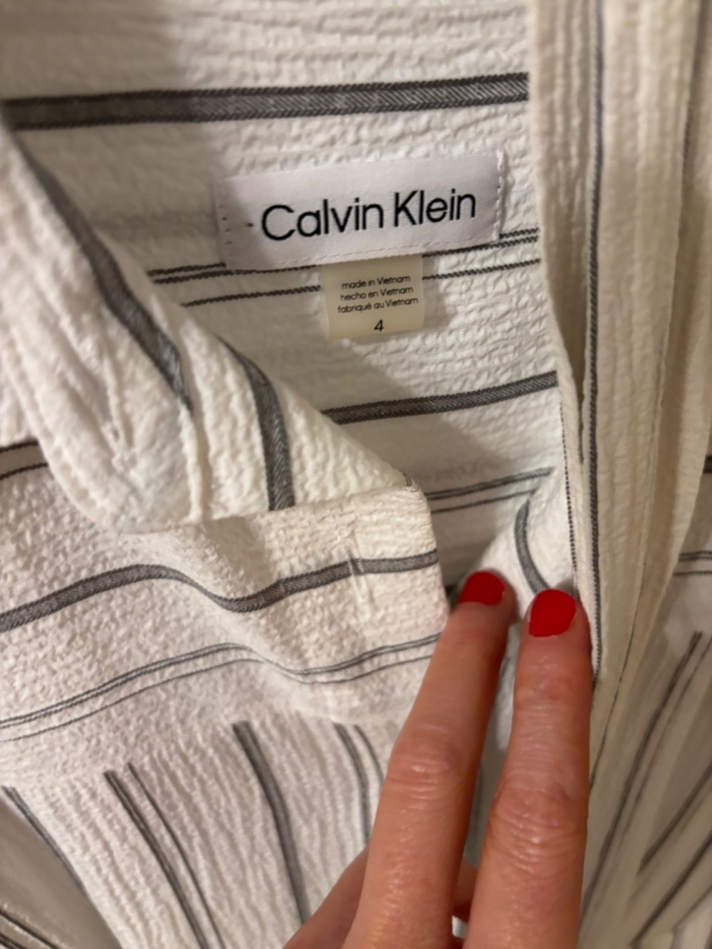 Calvin Klein Stripe Midi Dress EUC Size 4 - Picture 3 of 6